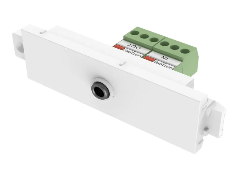 VISION TC3 - Modulkontaktplatta med snapin-fästen och kablar - minihörlurskontakt, stereo 3,5 mm - vit - 1-gang