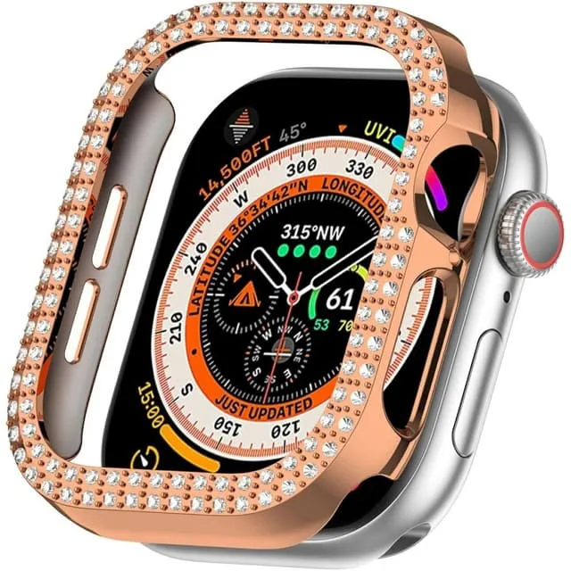 För A Watch Series 10 42mm Fodral Skal Ram Bling Rhinestone Decor