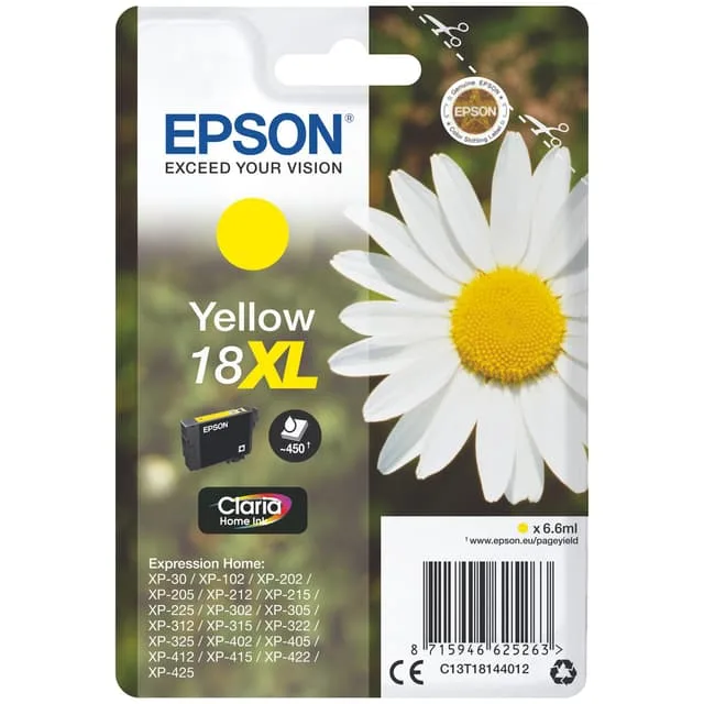 Epson 18XL gul tusensköna High Yield Genuine