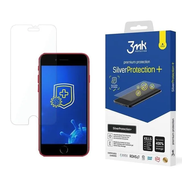 3MK iPhone 7/8/SE Plastfilm skärmskydd Silver Protection+