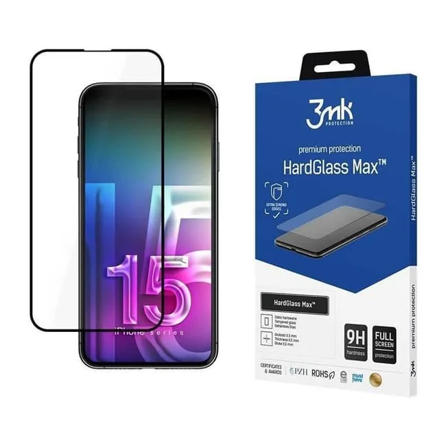 3MK iPhone 15 Plus Härdat Glas Skärmskydd Max