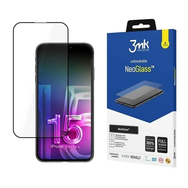 3MK iPhone 15 Plus HybridGlas Skärmskydd NeoGlass