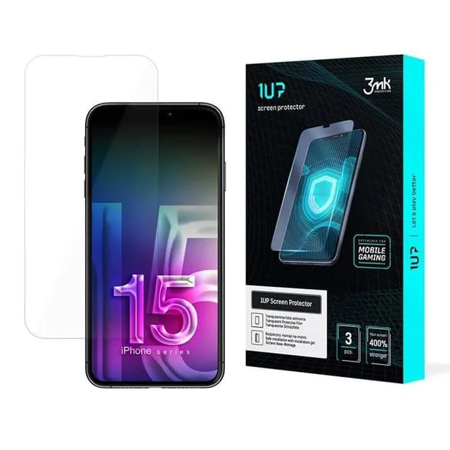 3MK iPhone 15  Plastfilm Skärmskydd Foil 1UP