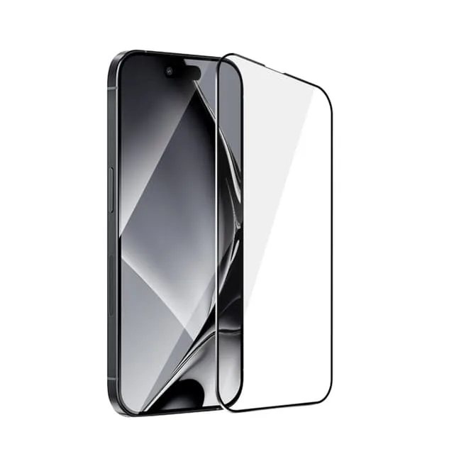 OEM iPhone 15 Pro Härdat Glas Skärmskydd Metall Ram