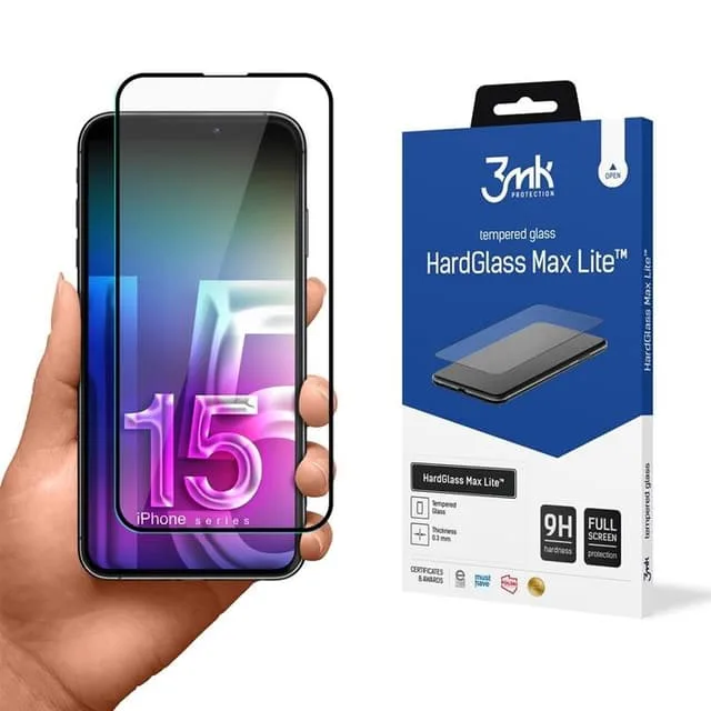 3MK iPhone 15 Pro Max Härdat Glas Skärmskydd Max Lite