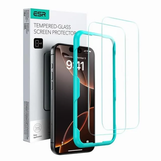 ESR [2-Pack] iPhone 16 Härdat Glas Skärmskydd