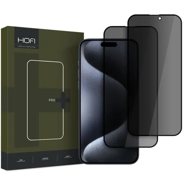 Hofi iPhone 16 Pro Max/17 Pro Max Härdat Glas Skärmskydd Privacy