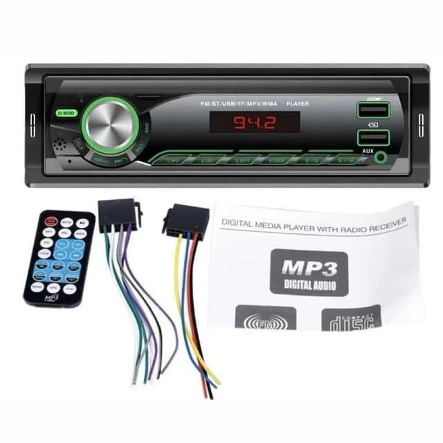MTK bilstereo med MP3-spelare, Bluetooth och FM-radio, TF-kort och USB