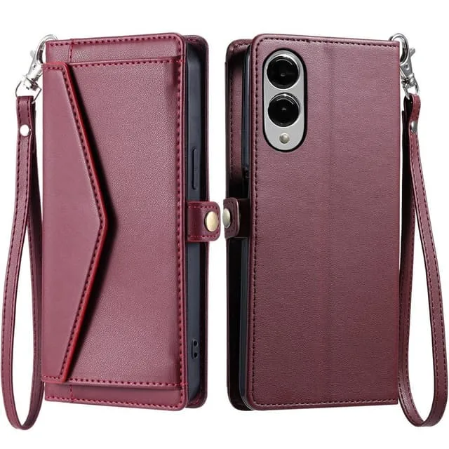 Skalo Samsung S25 Edge PU-läder Kuvertfodral Lila