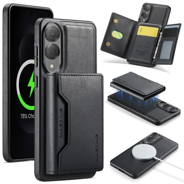 Skalo Samsung S25 Edge MAGKING K2 PU-Läder Skal Magnetisk Plånbok