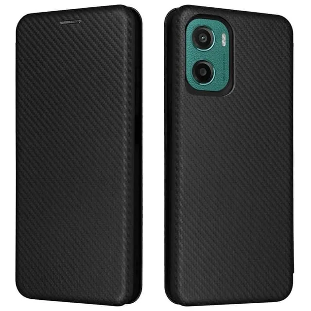 Skalo Motorola Moto G05 Carbon Fiber Plånboksfodral