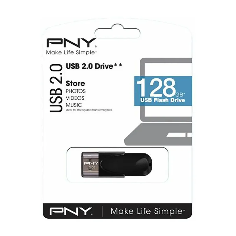 PNY Attache 4 USB 2.0 USB-minne 128 GB, svart