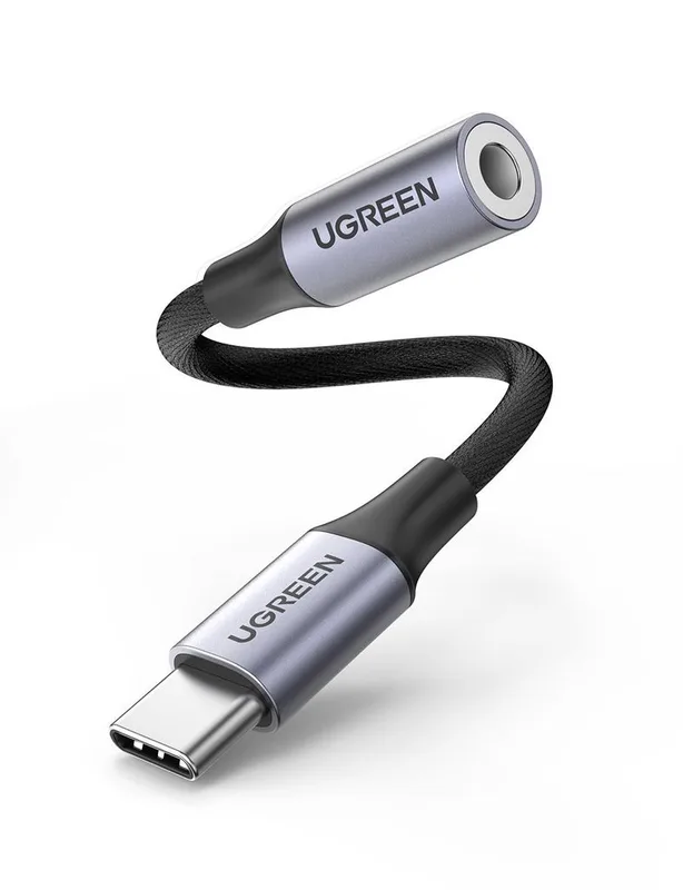 Ugreen USB-C till 3,5 mm hörlursadapter, grå