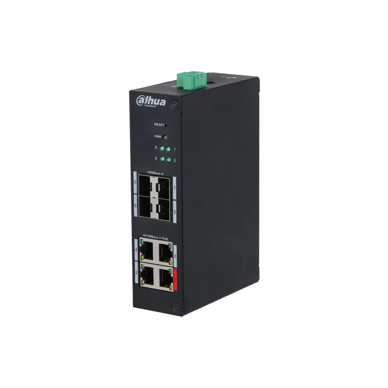 Dahua HS4408-4ET-96 8-portars härdat hanterat switch med 4-portars PoE