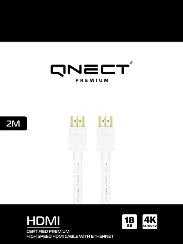 QNECT Premium höghastighets HDMI med Ethernet 4K UHD 18GB