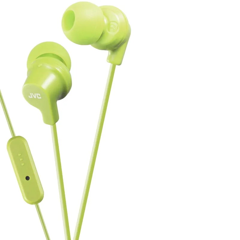 JVC FR15 in-ear-hörlurar med fjärrkontroll och mikrofon, grön