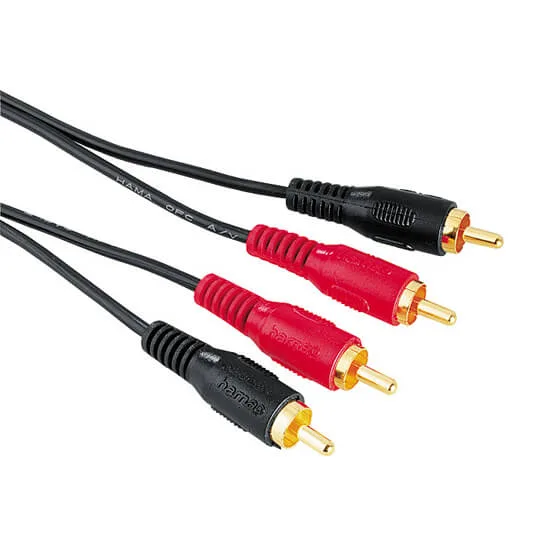 Hama Kabel 2xRCA-2xRCA Guld Svart 10m