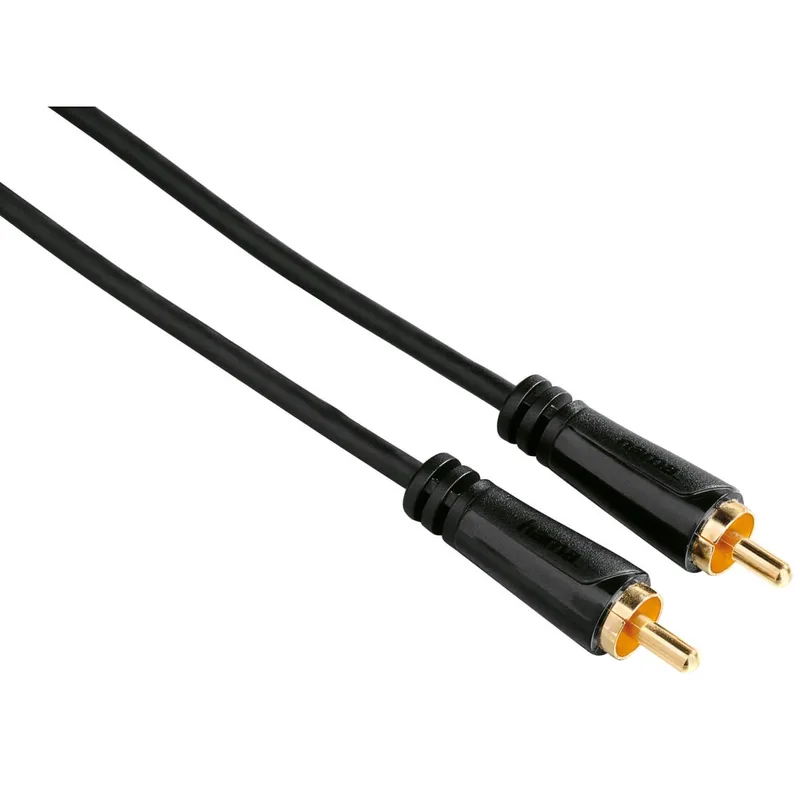 HAMA Kabel Video RCA-RCA Guld Svart 1.5m