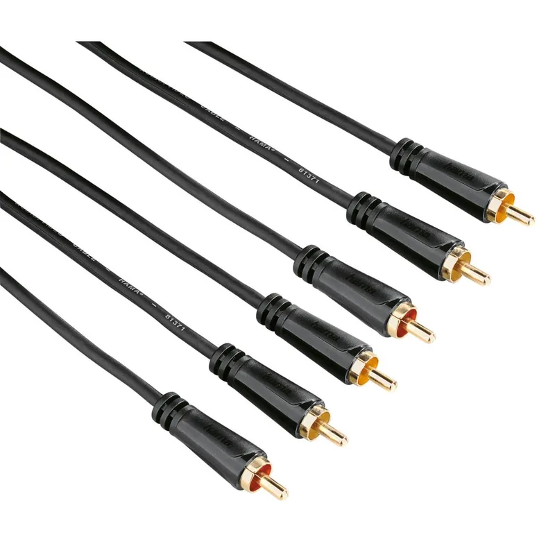 Hama Kabel Video 3xRCA-3xRCA Guld Svart 3m