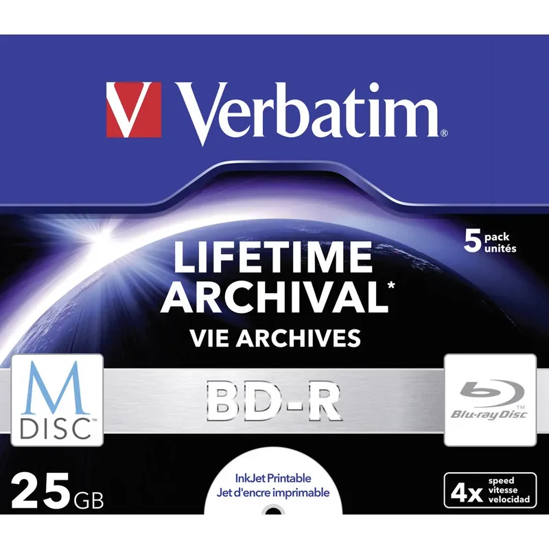 Verbatim 43823 M-Disc Blu-ray 25 GB 5 st Jewel Case Skrivbar