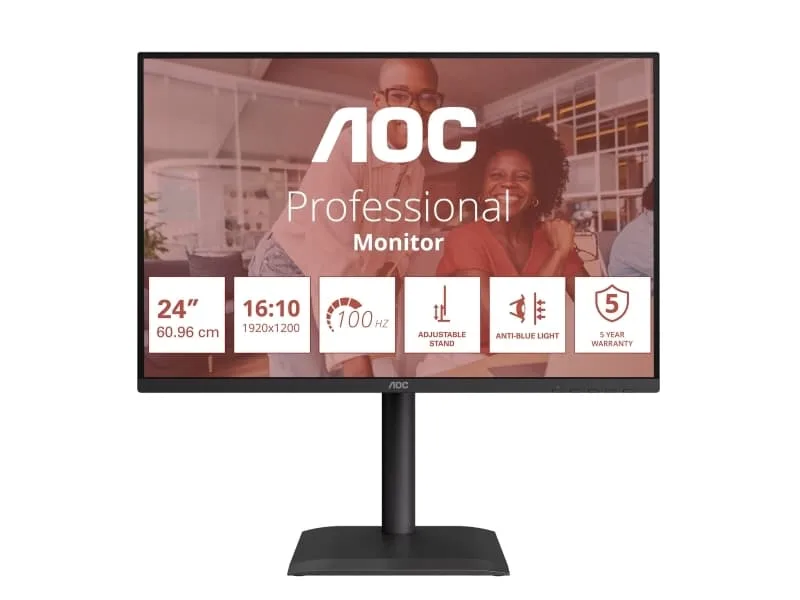 AOC E4 X24E4U computerskærm 61 cm (24") 1920 x 1200 pixel Fuld HD LED Sort