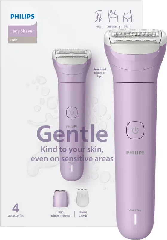Philips - Lady Shaver sladdlös, våt och torrakning +4 tillbehör BRL138/00 - A16118