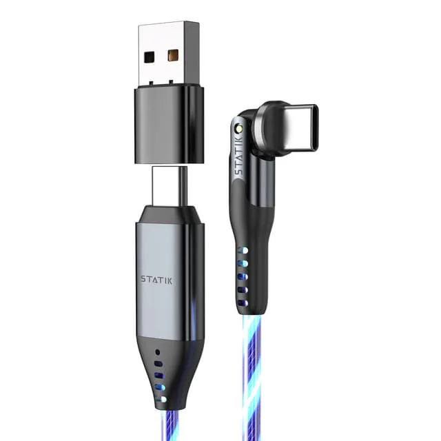 STATIK Kabel PowerPivot Pro Glowing LED USB-C Till USB-C 1m