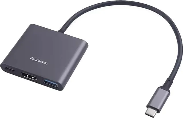 Sandstrøm S3IN1CA26E 3-i-1 USB-C-hubb