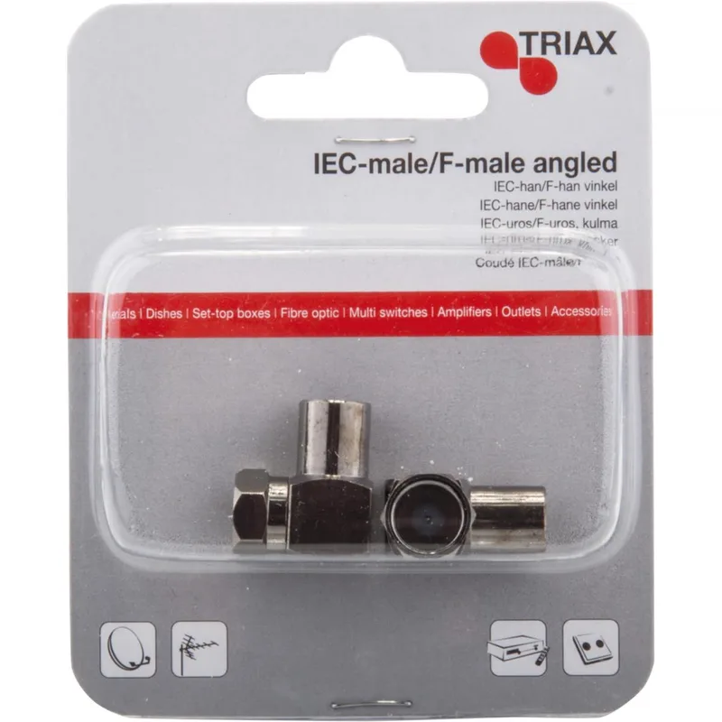 TRIAX IEC Hane Till F-Hane Vinklad 2pack
