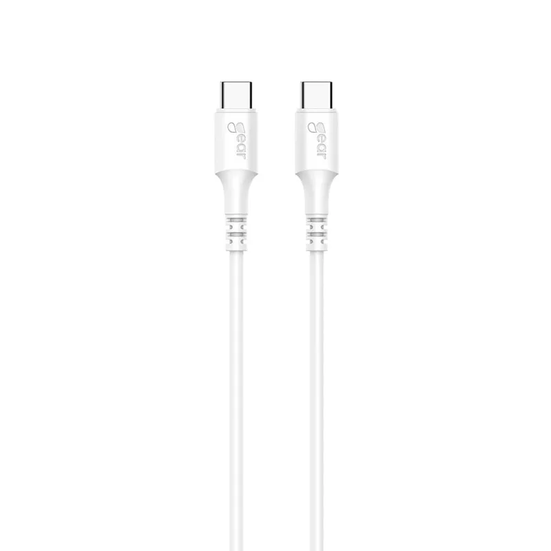 Gear Laddkabel USB-C till USB-C 2.0 0.5m Kabel Vit