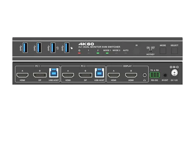 Nördic KVM Switch 2 PC med HDMI/DP