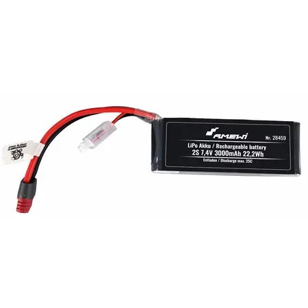 Amewi LiPo-batteri 2S 7,4 V 3000 mAh 25C T-kontakt