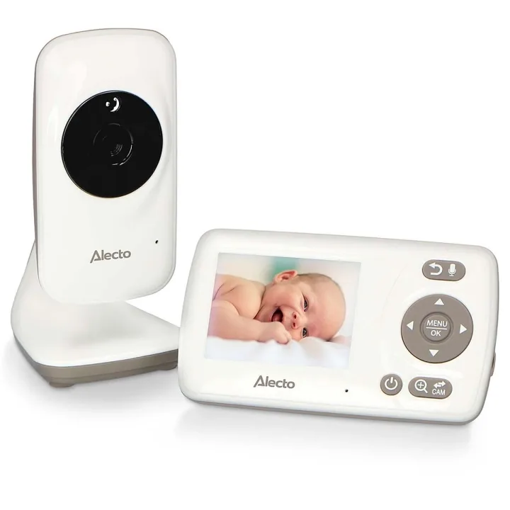 Alecto Videomonitor 2,4 tums färgdisplay Vit / Taupe
