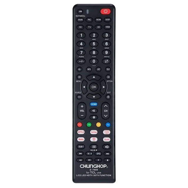 MTK TV-fjärrkontroll CHUNGHOP, ersättning för E-T908 till TCL TV