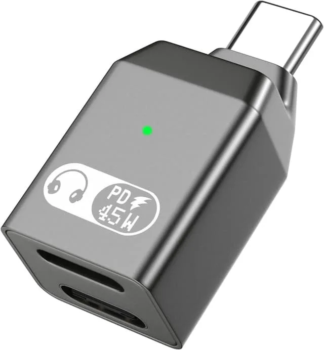 Nördic USB-C till Lightning och USB-C-adapter för ljud och snabbladdning 45W