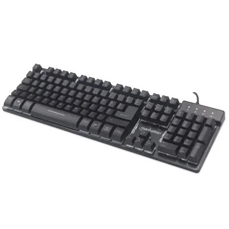 Manhattan 178457 gamingtangentbord, USB, QWERTY, spanskt, svart