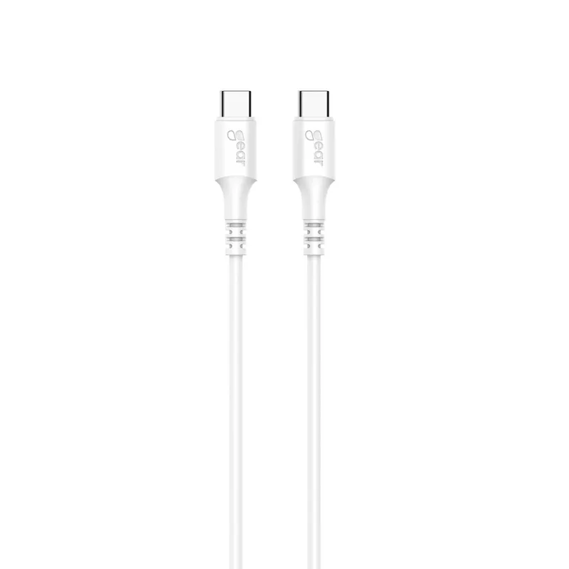 Gear Laddkabel USB-C till USB-C 2.0 3m Kabel Vit