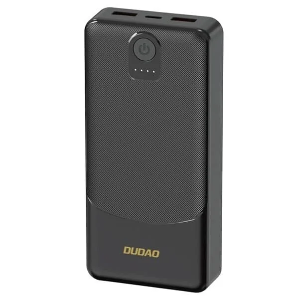 Dudao powerbank 20000 mAh med 2 × USB, vit