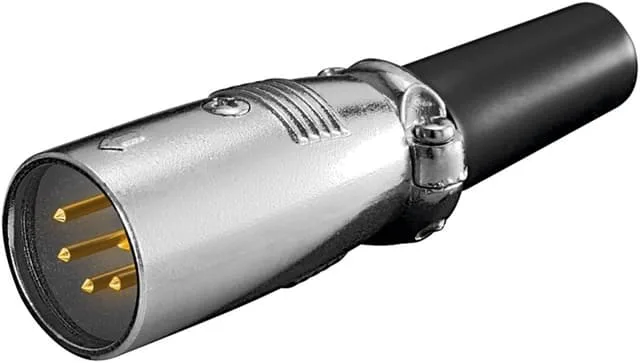 Goobay 11956, XLR (5-pin), Svart, Metallisk, Hankoppling, Rak, Polyvinylklorid (PVC), Zink, Guld