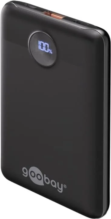 goobay Powerbank kompakt 10.000 mAh praktisk och