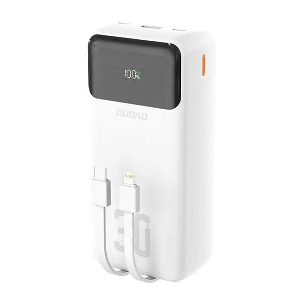 24 Powerbank 30000mAh med snabbladdning och inbyggda kablar