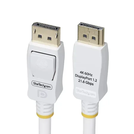 StarTech.com 3 m vit DisplayPort 1.2-kabel med spärr, VESA-certifierad