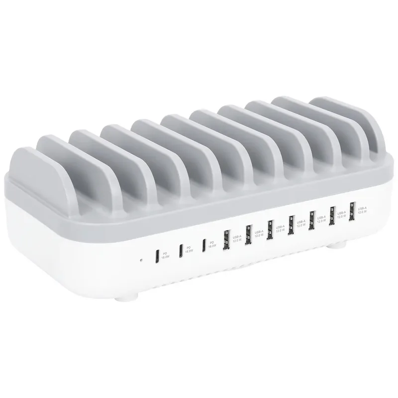 Manhattan 10-Port USB Power Delivery 120 W Laddning & ledningssystem Station IPhone® 14, 14 Pro, 14 Pro Max, 13, 13 Pro 13 Pro Max, 13 mini, se 2022, X, XS, XS