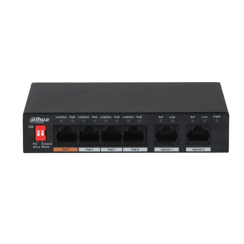 Dahua PFS3006-4ET-60-V2 6-portars 10/100Mbps icke hanterad skrivbordsswitch med 4 PoE-portar