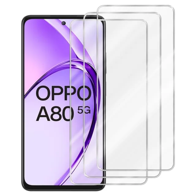 Cadorabo Oppo A80 3x Skyddsglas Skyddsfilm Skärmskydd