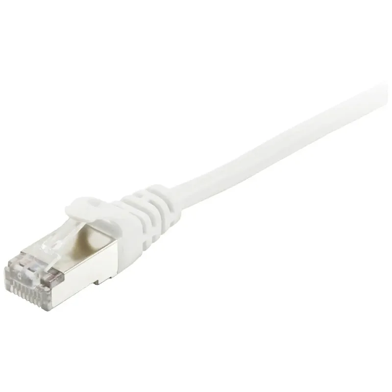Equip 605517 RJ45 Nätverkkabel, Patchkabel CAT 6 S/FTP 0.50 m Vit guldpläterad kontakt 1 st