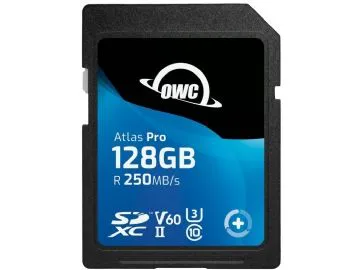 OWC Atlas Pro, 128 GB, SDXC, UHS-II, 250 MB/s, 130 MB/s, V60