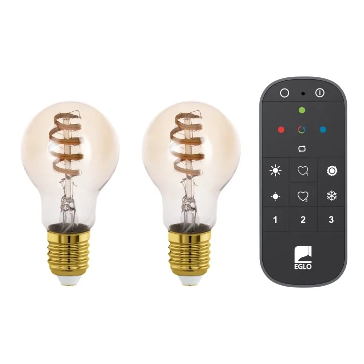 Eglo Uppsättning med 2x E27 A60 Amber fjärrkontroll TW Zigbee Bluetooth