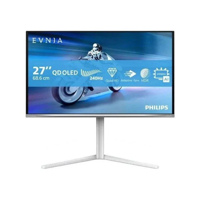 Monitor Philips Evnia 6000 27M2N6501L 26.5" QuadHD 240Hz QD-OLED Vit NVIDIA G-SYNC HDR10