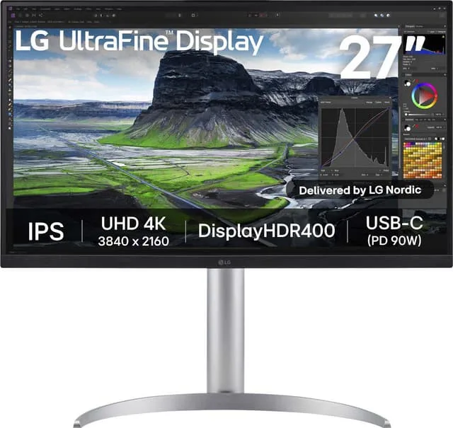 LG 27UQ850V-W platta pc-skärmar 68,6 cm (27") 3840 x 2160 pixlar 4K Ultra HD LCD Vit